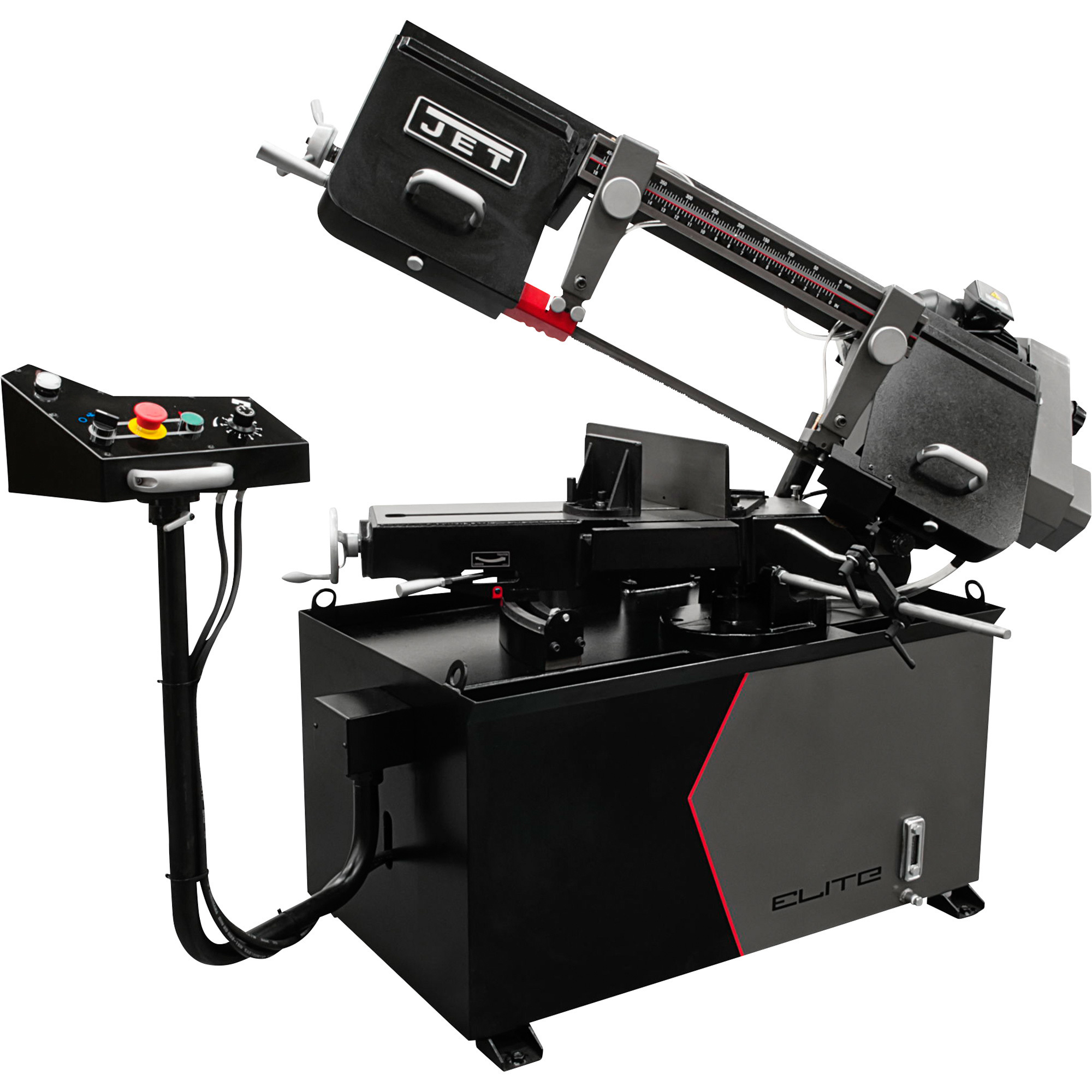 JET Elite Horizontal Metal Cutting Variable Speed Mitering Band Saw, 8in. x 13in., 1.5 HP, 115/230V, Model# EHB-8VSM